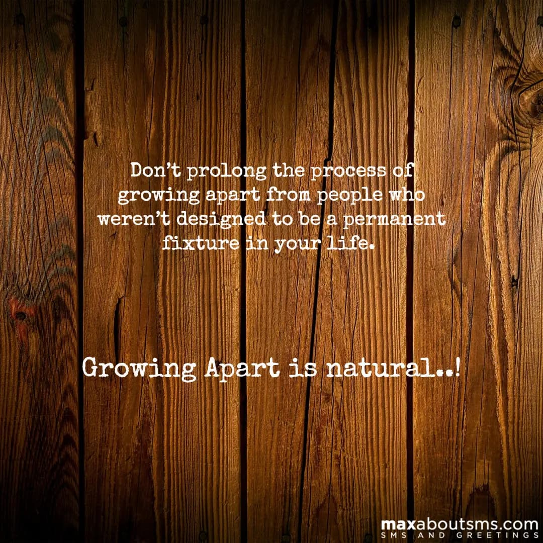Don’t prolong the process of growing apart from pe