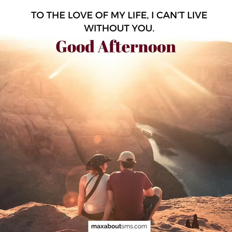 To the love of my life, I can't live without you
G