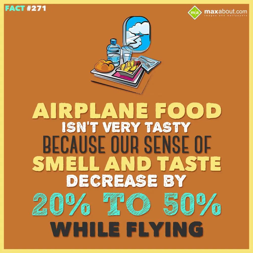 Airplane food isn't very tasty because our sense o