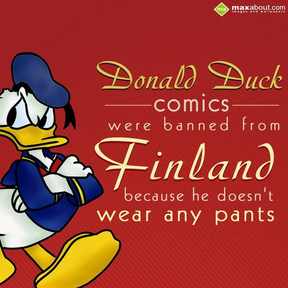 Donald duck comics were banned from finland becaus