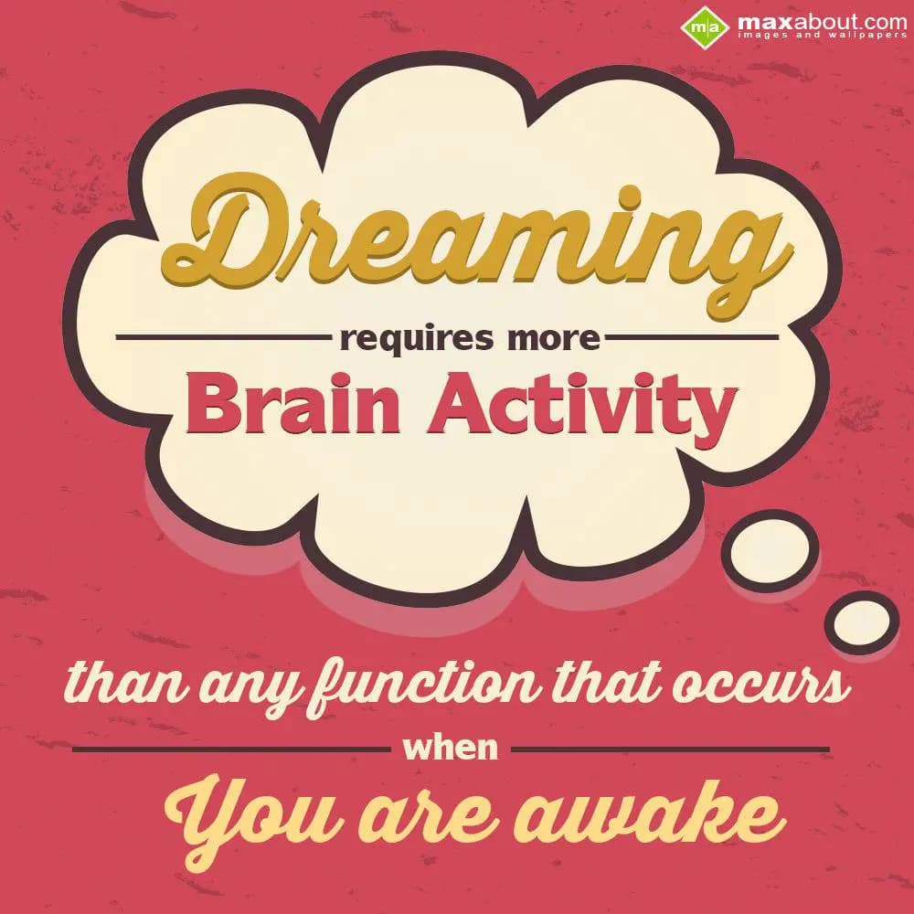 Dreaming requires more brain activity than any fun
