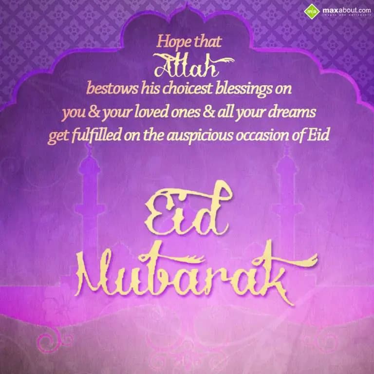 Hope that Allah bestows his choicest blessings on 