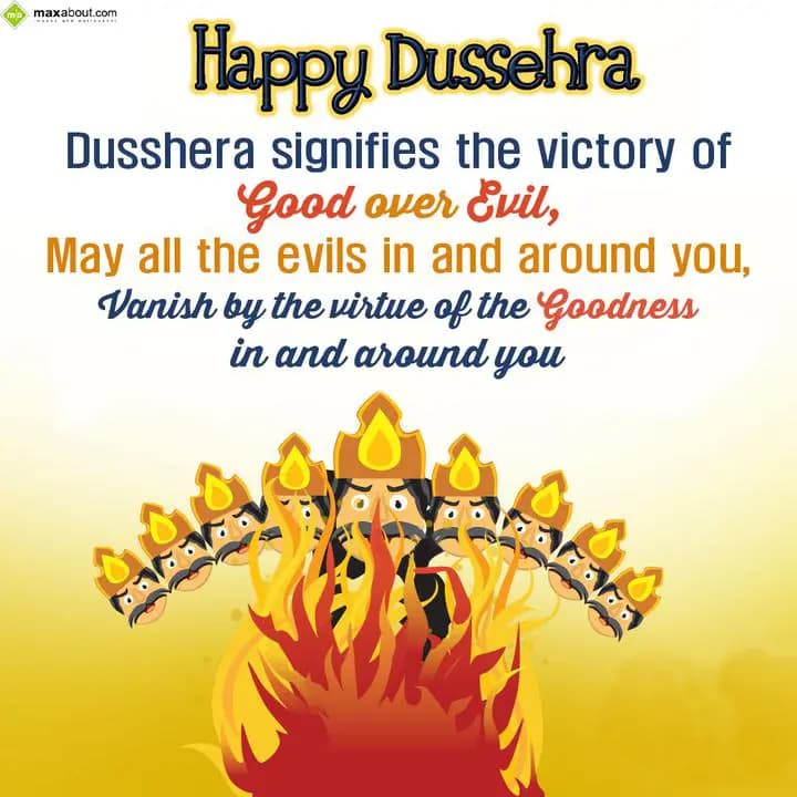 Happy Dussehra!
Dusshera signifies the victory of