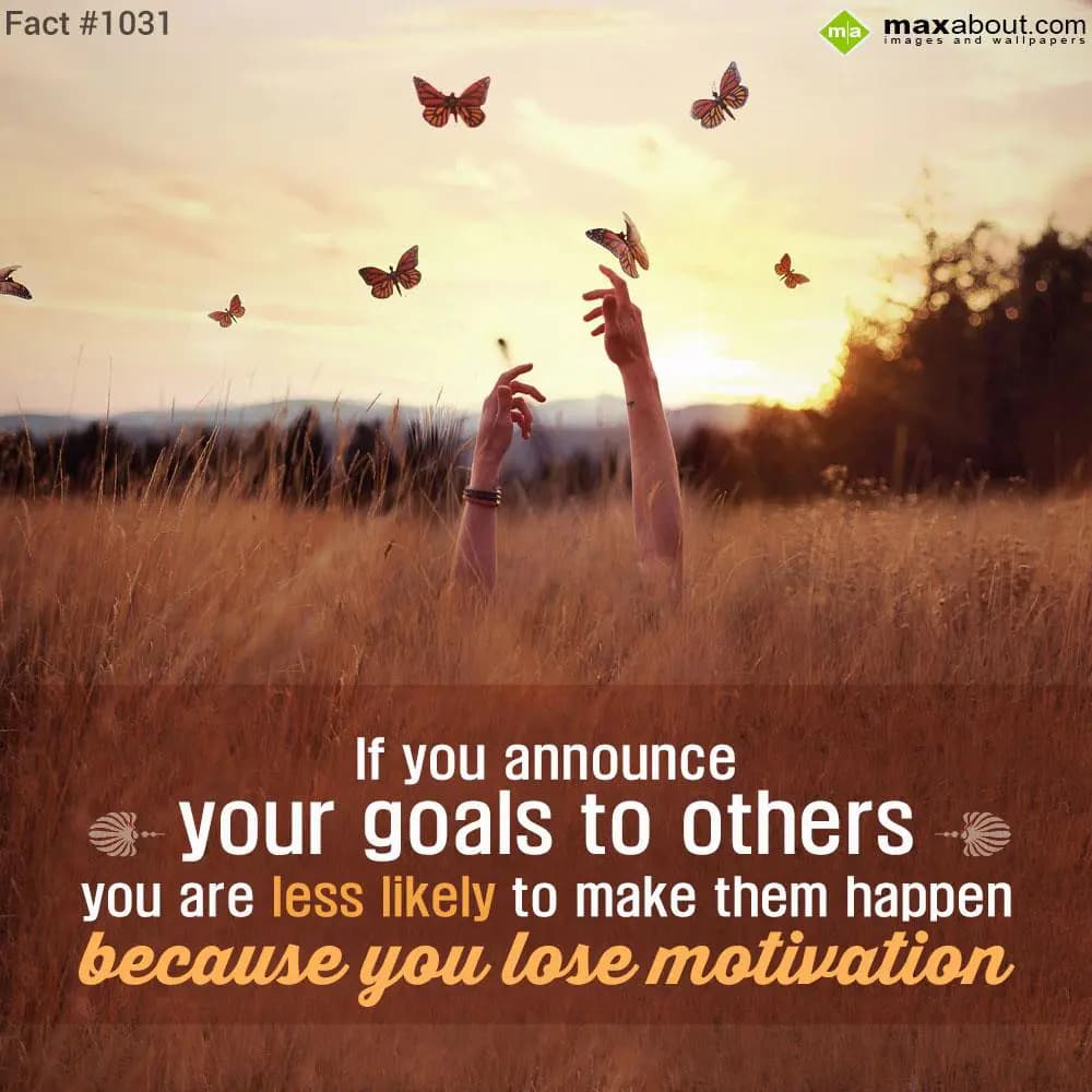 If you announce your goals to others you are less 