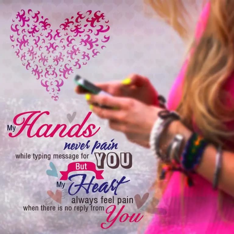 My HANDS never feel PAIN

while typing message f