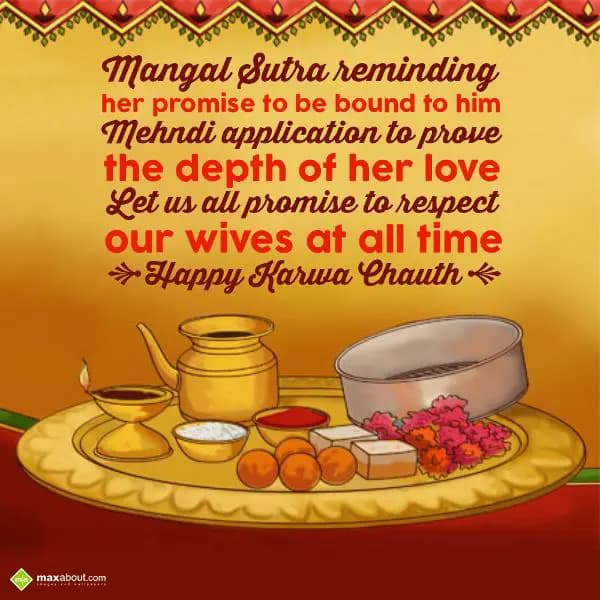 Mangal Sutra on the neck reminding her promise to 