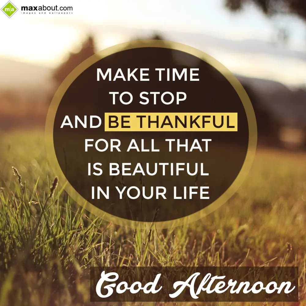 Make time to stop and be thankful for all that is 