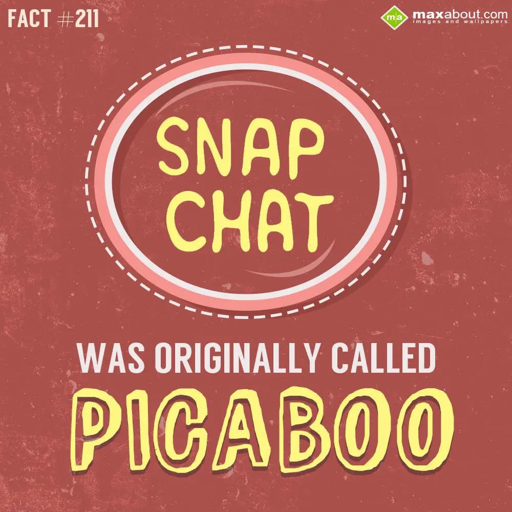 Snapchat was originally called Picaboo.