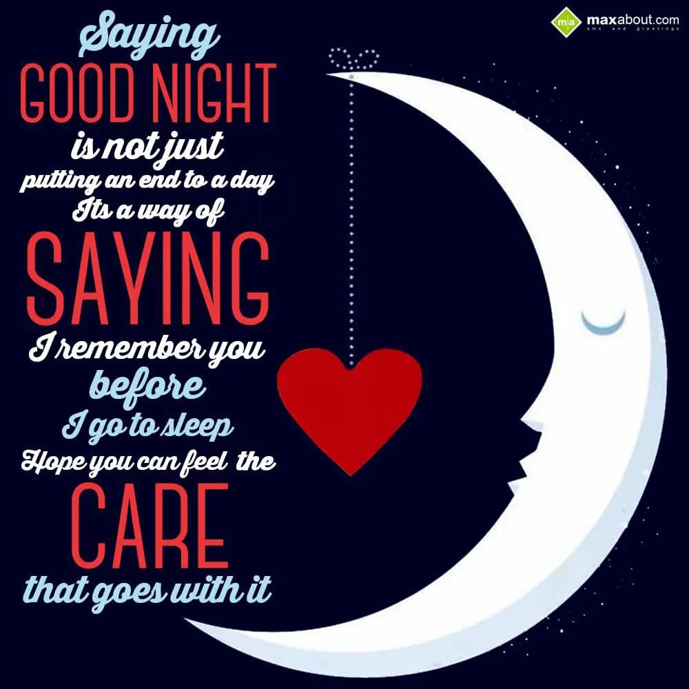 Saying good night is not just putting an end to a 