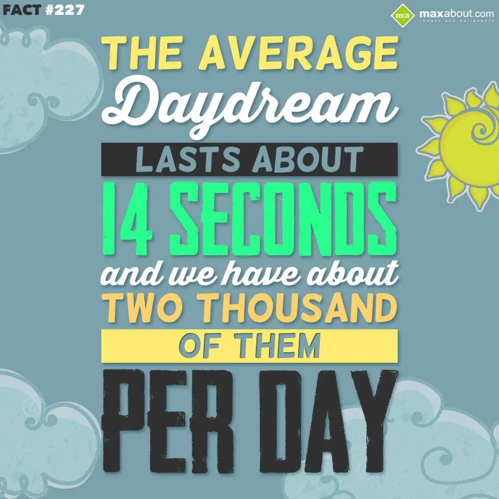 The average daydream lasts about 14 seconds and we