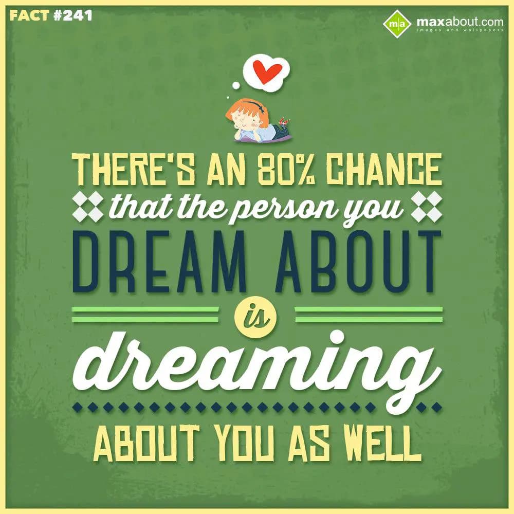There is 80% chance that the person you dream abou