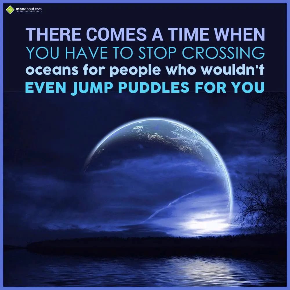 There comes a time when
you have to stop crossing