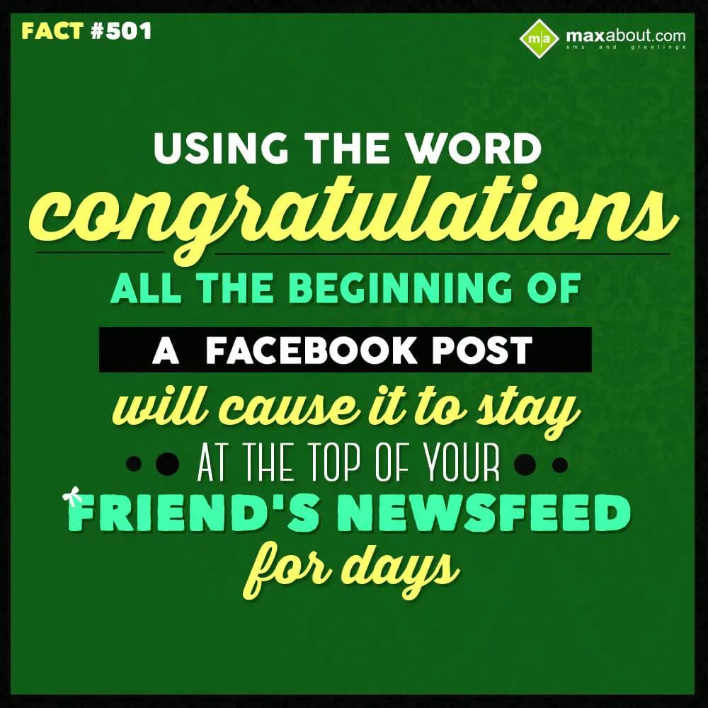 Using the word congratulations, all the beginning 