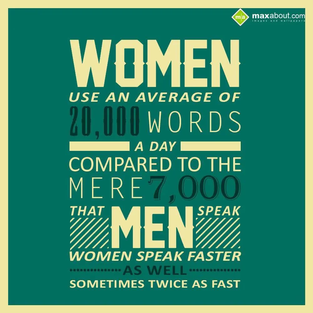 Women use an average of  20,000 words a day compar