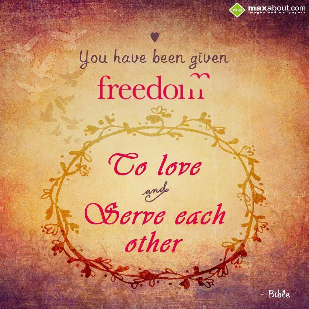You have been given freedom to love and serve each