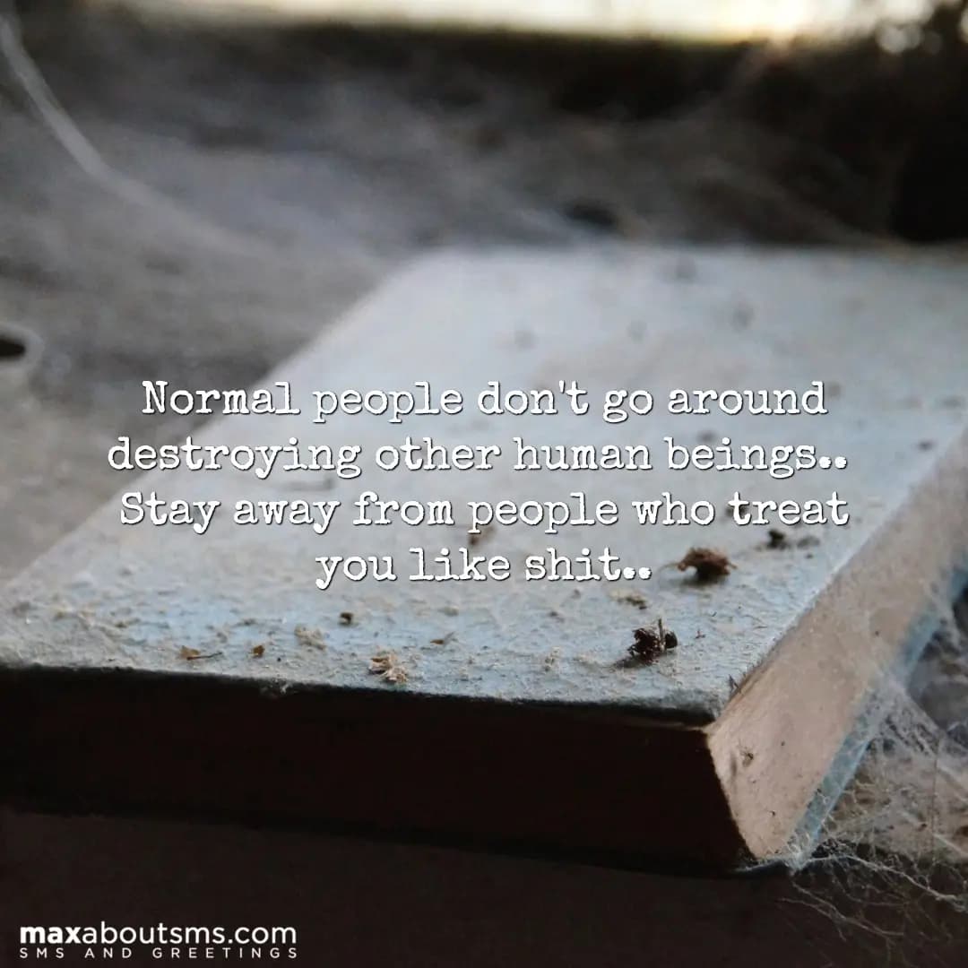 Normal people don't go around destroying other hum