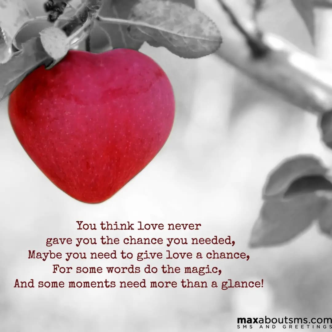 You think love never gave you the chance you neede