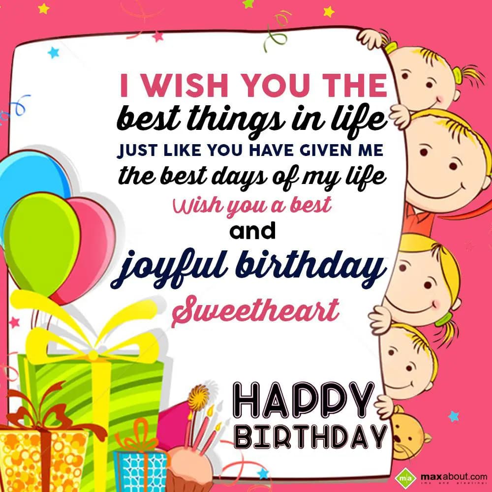 I wish you the best things in life just like you h